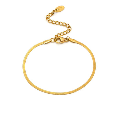Thin Link Stainless Steel 18K Gold Plated Bracelet