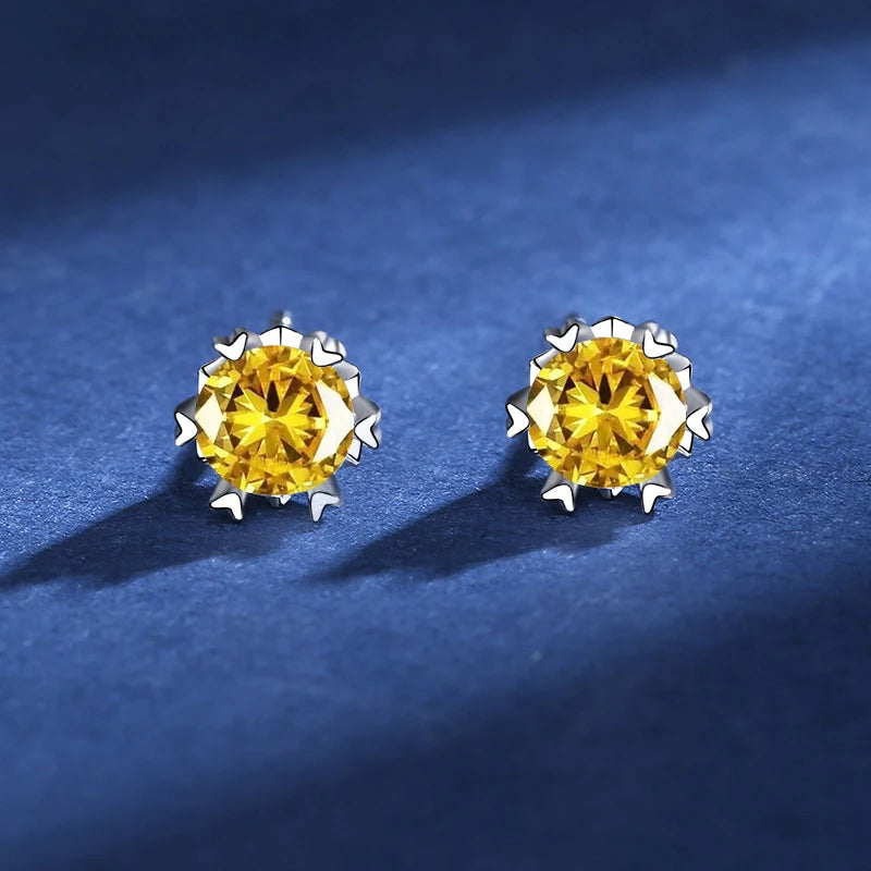 Round Moissanite Stud Earrings