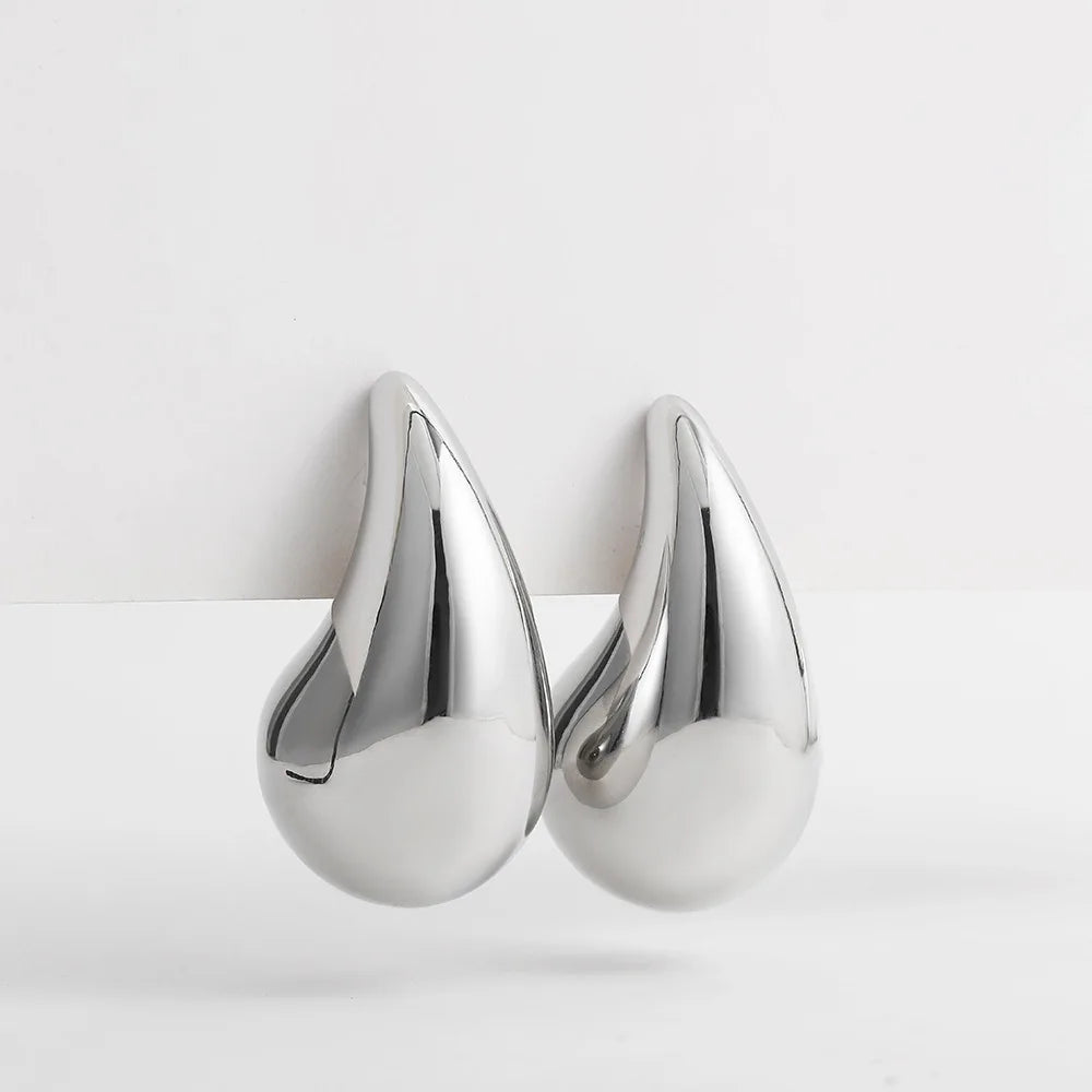 Vintage Glossy Gold Plated Chunky Hoop Earrings