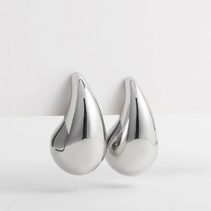 Vintage Glossy Gold Plated Chunky Hoop Earrings