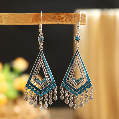 Bohemian Crystal Drop Earrings – Multicolor Rhinestone Dangles
