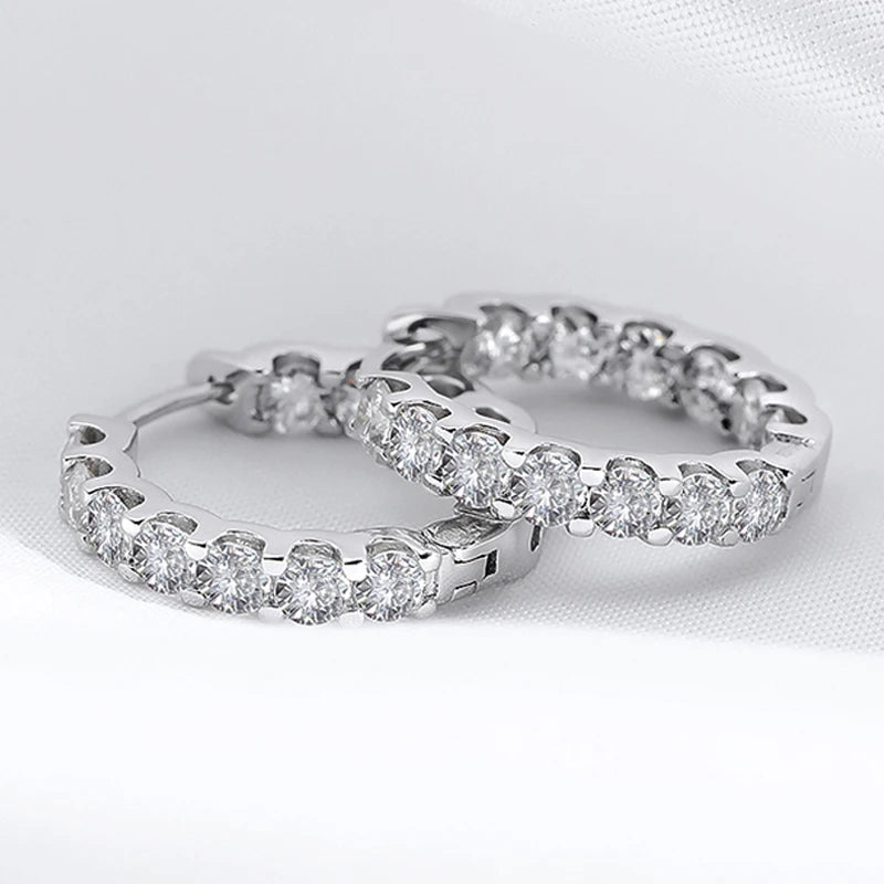 Moissanite-Studded Hoop Earrings