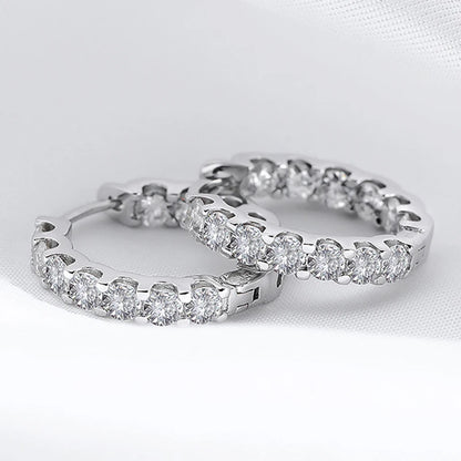 Moissanite-Studded Hoop Earrings