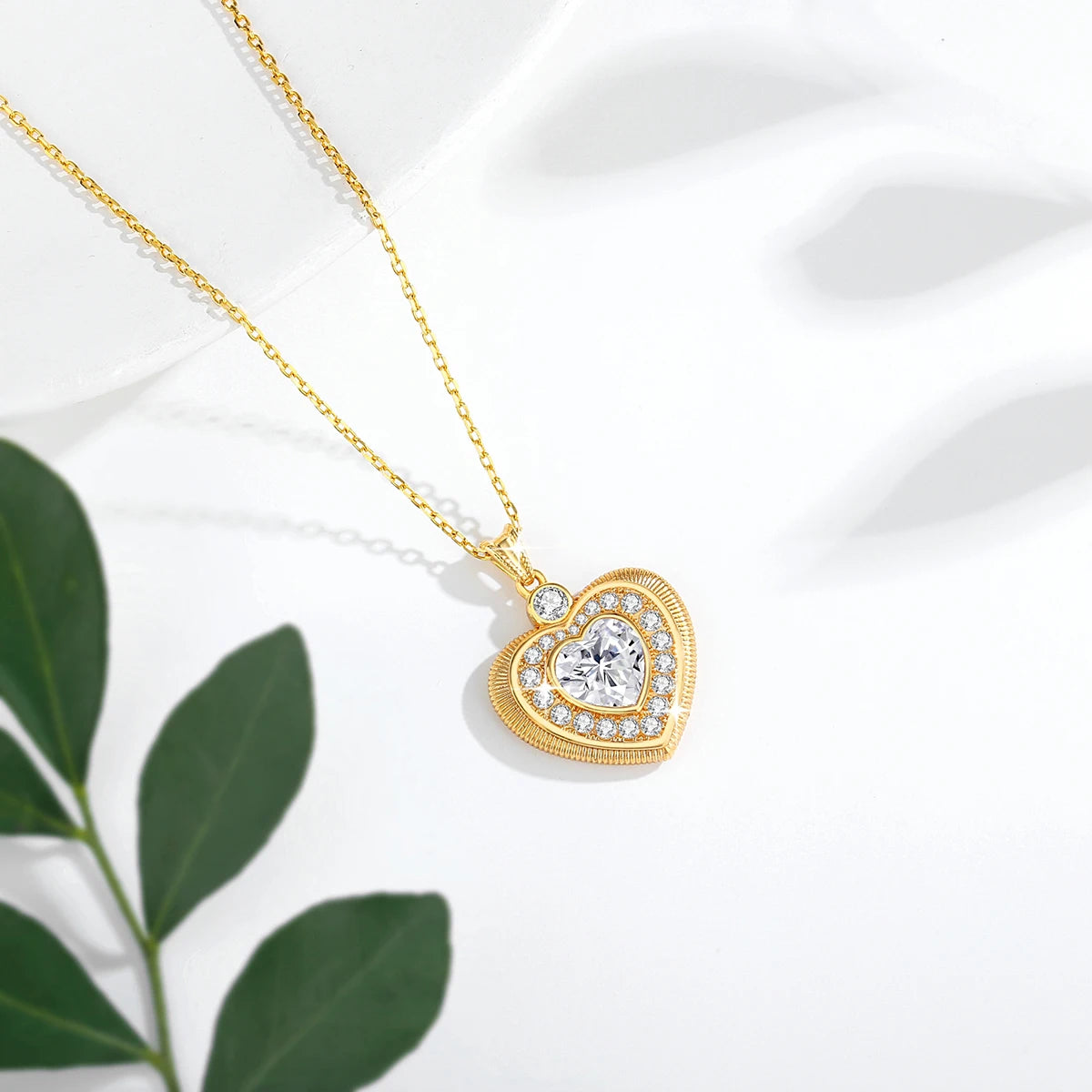 Moissanite Heart Pendant Necklace