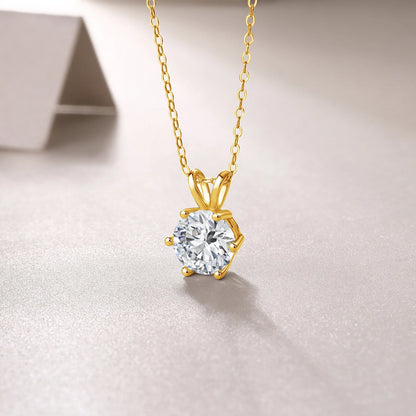 Gold Moissanite Pendant Necklace