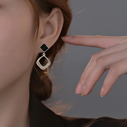 Elegant Multi-Shaped Hoop Drop Earrings