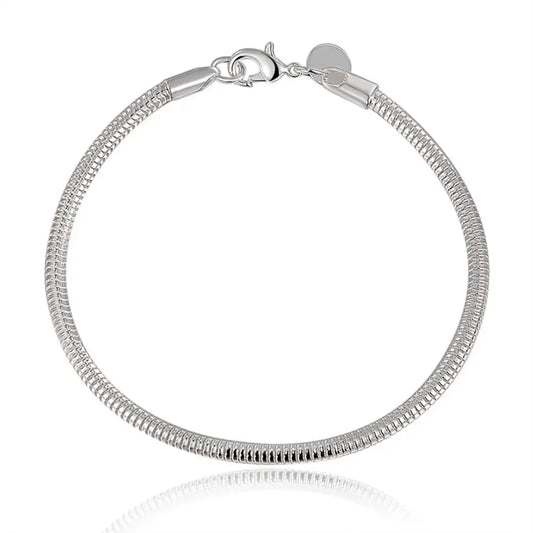 Silver Snake Chain Bracelet for Women – Elegant Wedding & Party Jewelry