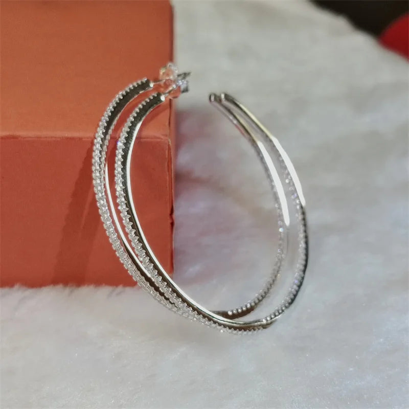 Silver/Gold Plated Cuff Hoop Earrings