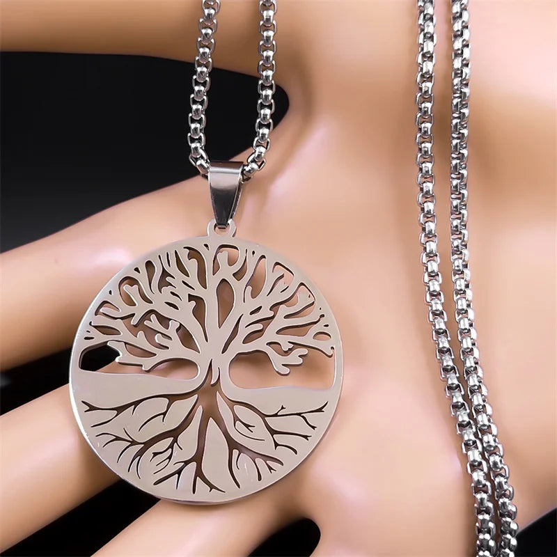 Tree of Life Necklace - Silver Chain with Symbolic Pendant