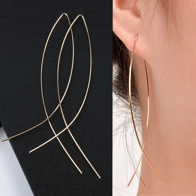Elegant Multi-Shaped Hoop Drop Earrings