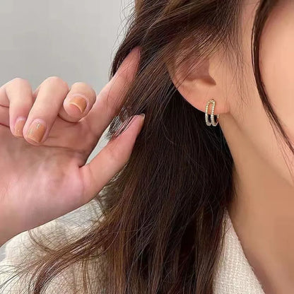 Bohemian Pearl & Rhinestone Stud Earrings
