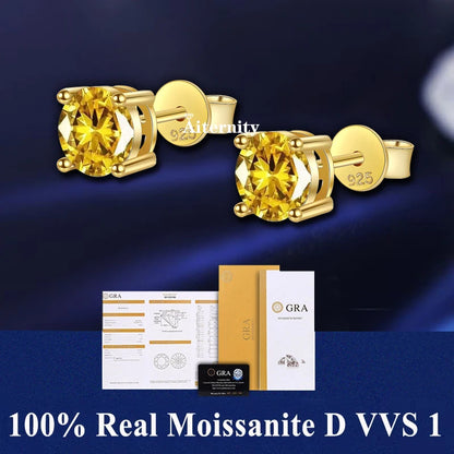 18K Gold Plated /  925 Sterling Silver Moissanite Stud Earrings