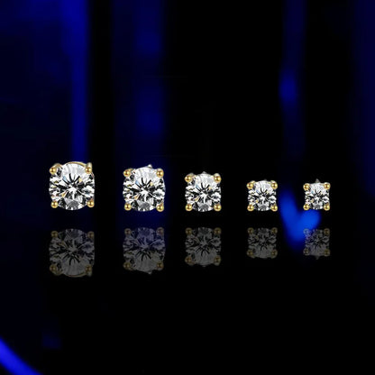 18K Gold Plated /  925 Sterling Silver Moissanite Stud Earrings