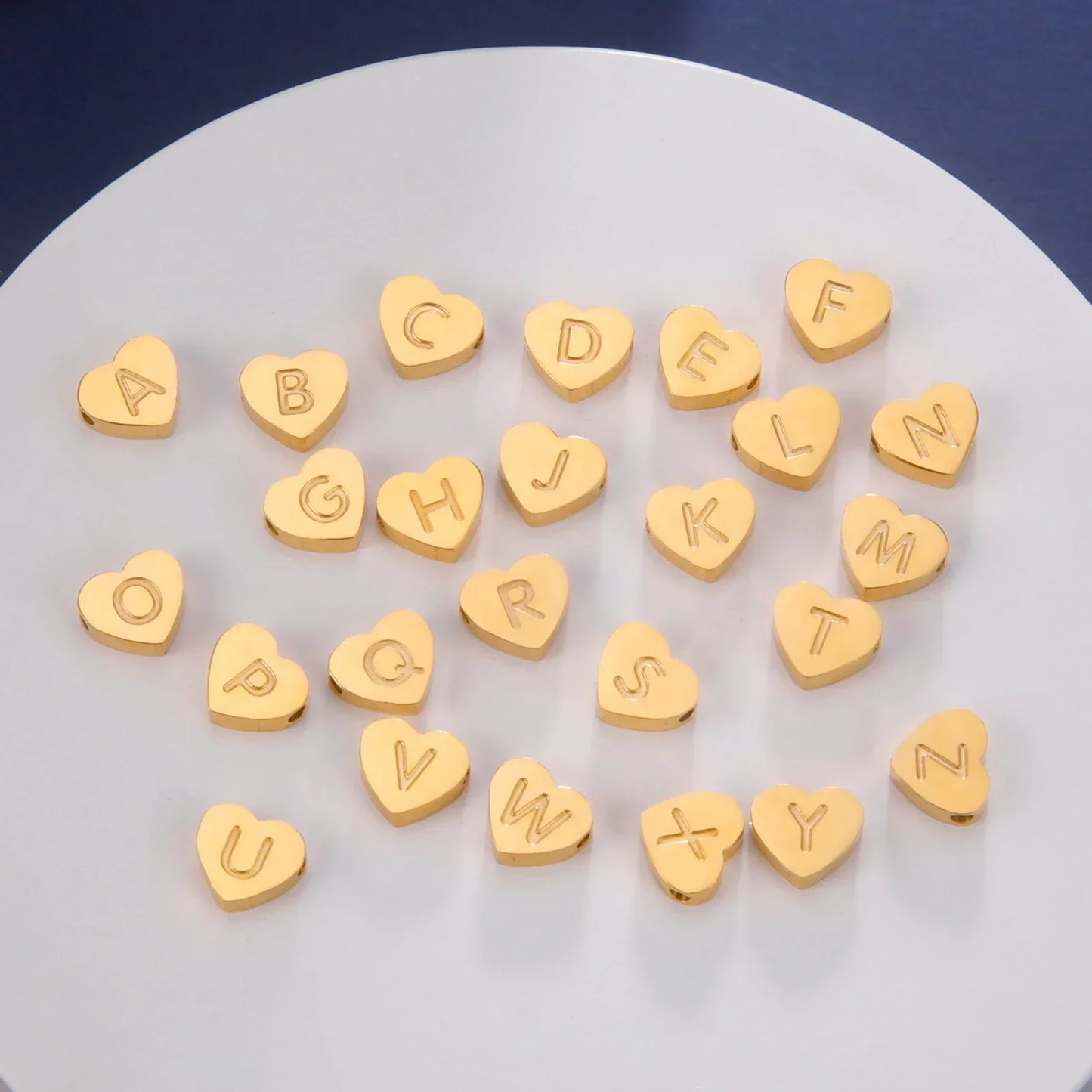 Initial Letter Heart Charm Bracelet for Women