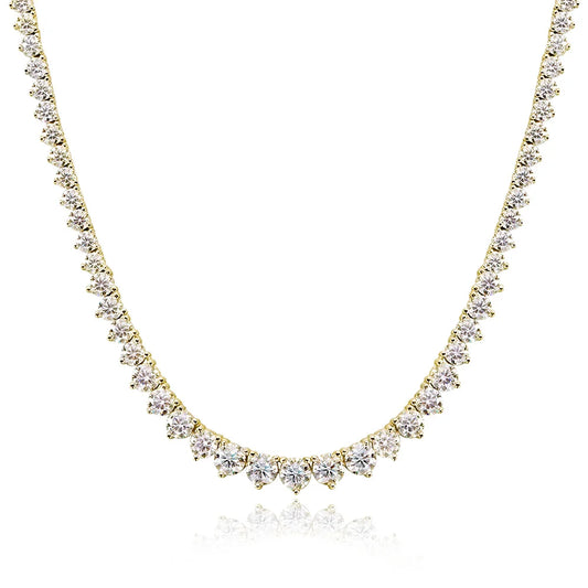 D-VVS1 Moissanite Tennis Necklace – 925 Sterling Silver