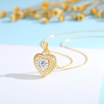 Moissanite Heart Pendant Necklace