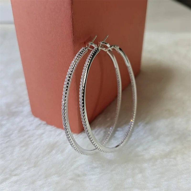 Silver/Gold Plated Cuff Hoop Earrings