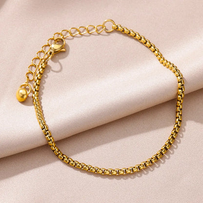 Gold Stainless Steel Imitation Pearl Anklet – Summer Beach Jewelry