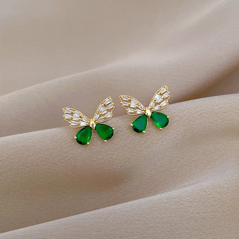 Green Butterfly Jewelry Set