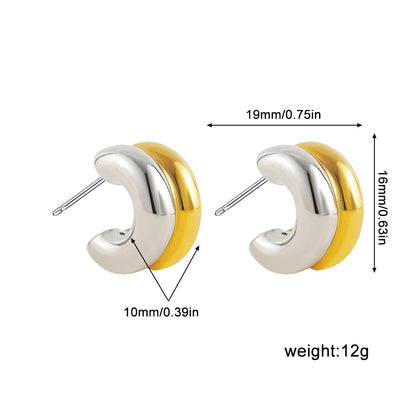 Retro Twist C-Hoop Earrings
