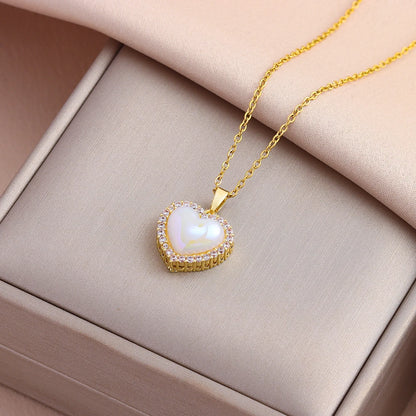 Mermaid Heart Pearl Necklace
