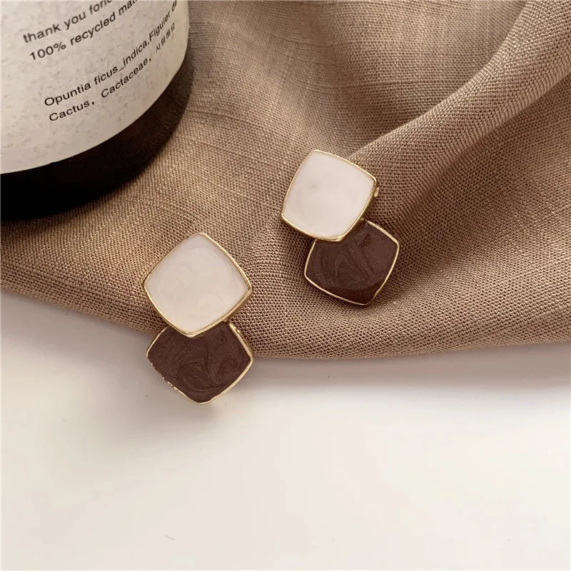Shiny Rhinestone Frame Zircon Stud Earrings