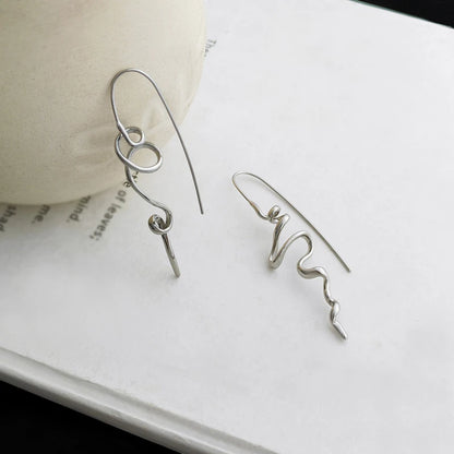 Abstract Whirly Three-Dimensional Stud Earrings