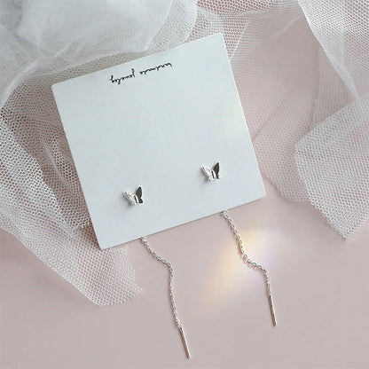 Golden Butterfly Drop Earrings