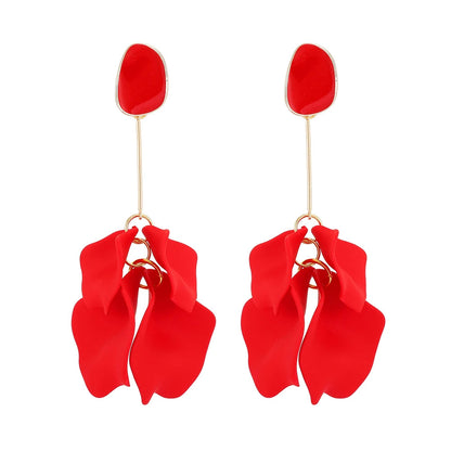 Romantic Petal Drop Earrings – Acrylic Flower Dangles