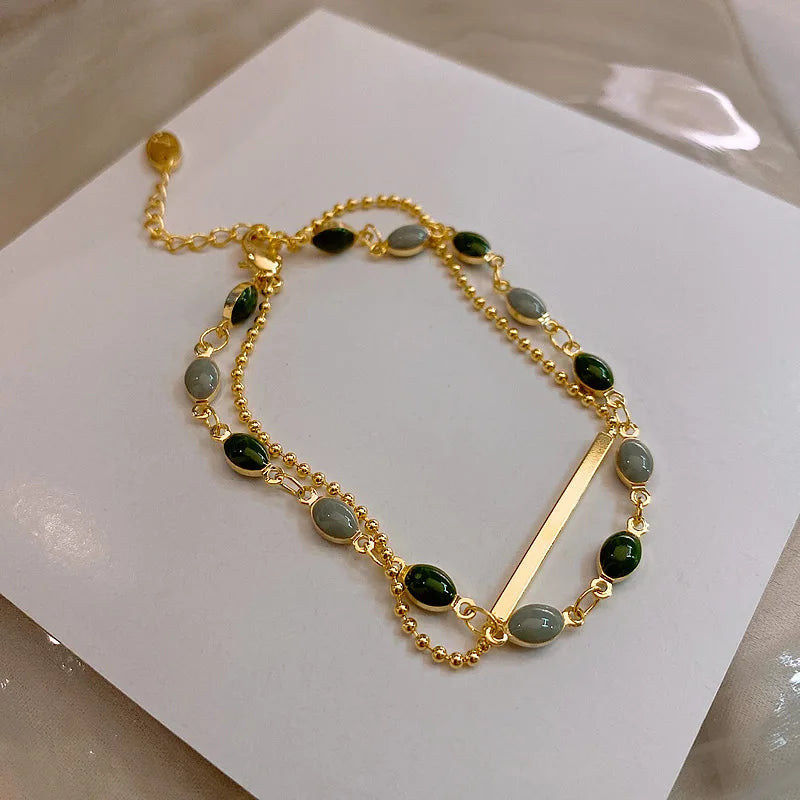 Bohemian Minimalist Multi-Layer Bracelet Set – 6-Piece Fashion Jewelry