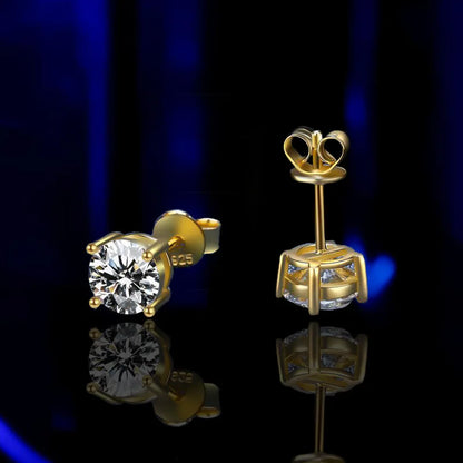 18K Gold Plated /  925 Sterling Silver Moissanite Stud Earrings