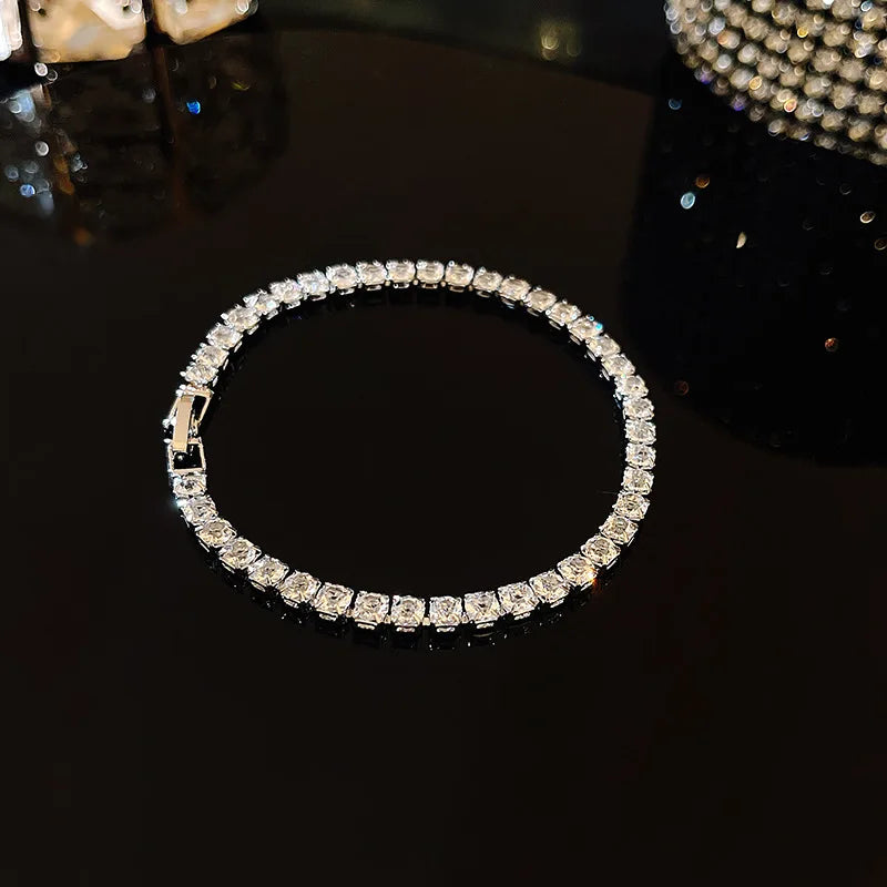 Luxury Cubic Zirconia Tennis Bracelet – Gold, Rose Gold & Silver