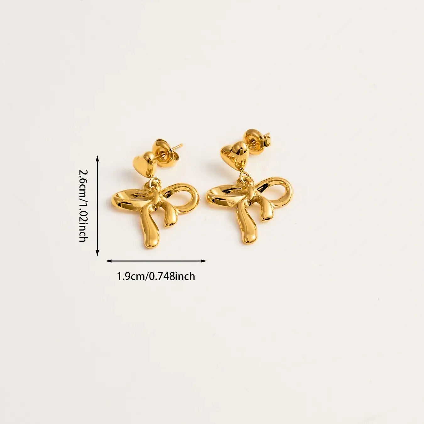 Vintage 18K Gold Plated Stainless Steel Square Earrings