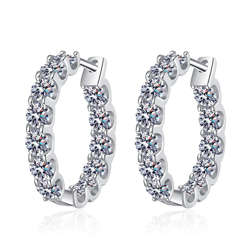 Moissanite-Studded Hoop Earrings