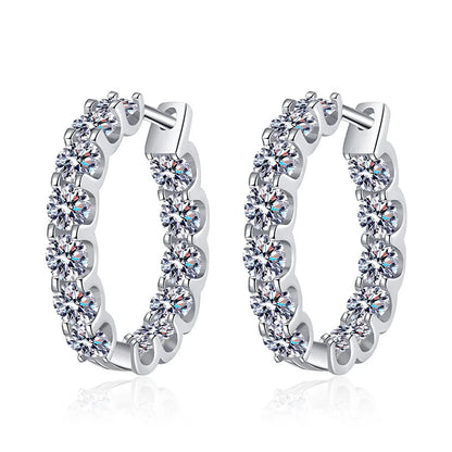 Moissanite-Studded Hoop Earrings