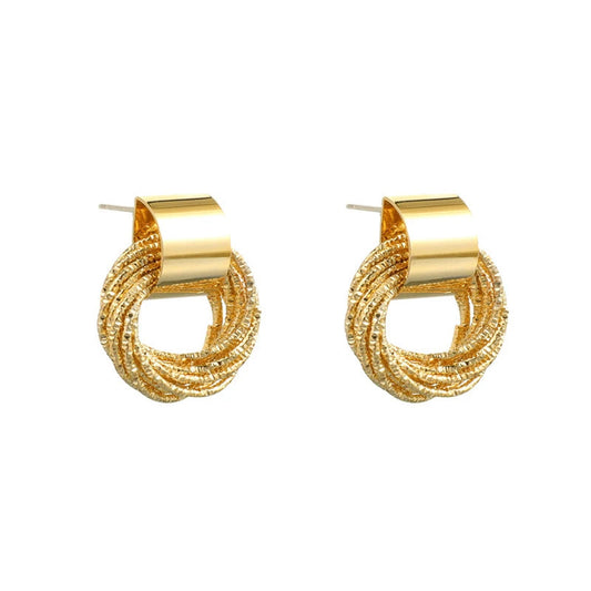 Twisted Mesh Gold Earrings