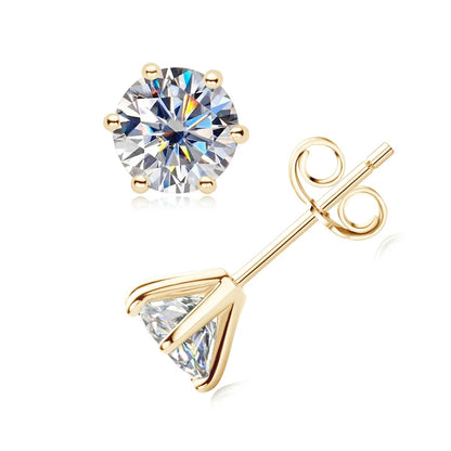 Round Moissanite Stud Earrings