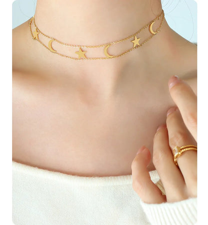 Gold-Tone Star Pendant Necklace