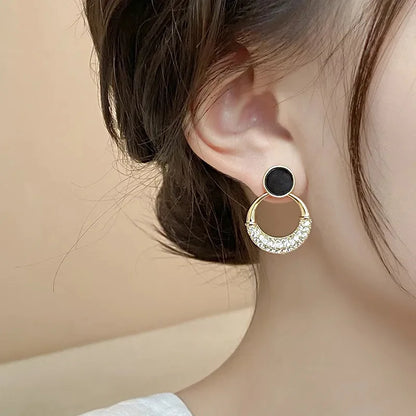 Elegant Multi-Shaped Hoop Drop Earrings