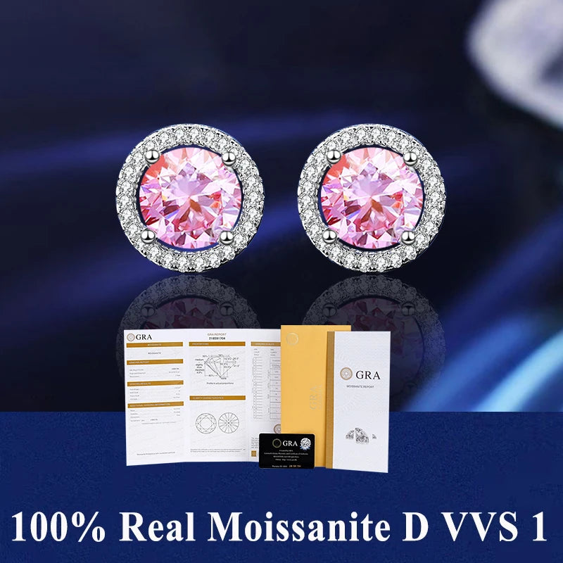 Round Moissanite Stud Earrings