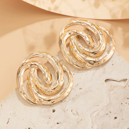 Gold Spiral Stud Earrings