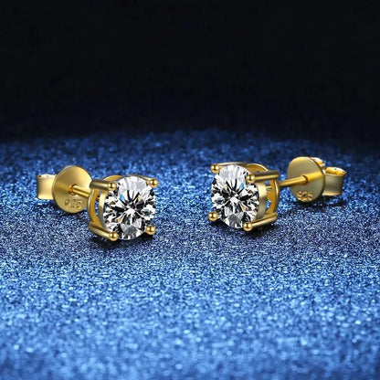 18K Gold Plated /  925 Sterling Silver Moissanite Stud Earrings