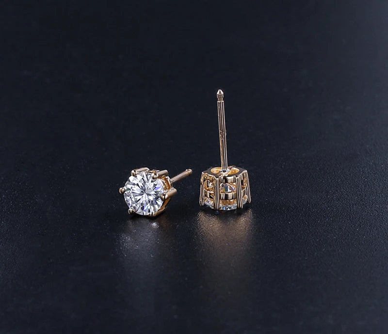 18K Gold Plated /  925 Sterling Silver Moissanite Stud Earrings