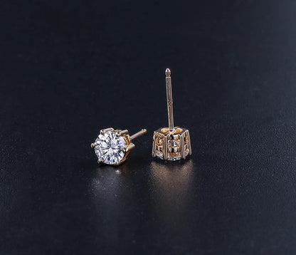 18K Gold Plated /  925 Sterling Silver Moissanite Stud Earrings