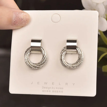 Twisted Mesh Gold Earrings