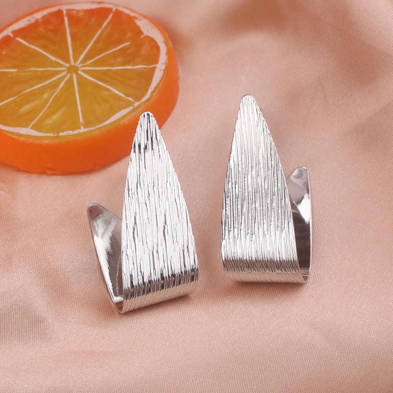 Eccentric Multi-Shaped Metal Dangle Earrings