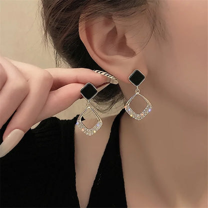 Elegant Multi-Shaped Hoop Drop Earrings