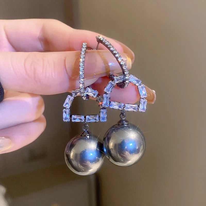 Bohemian Pearl & Rhinestone Stud Earrings