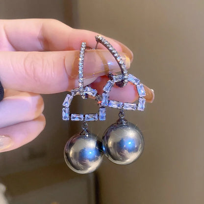 Bohemian Pearl & Rhinestone Stud Earrings