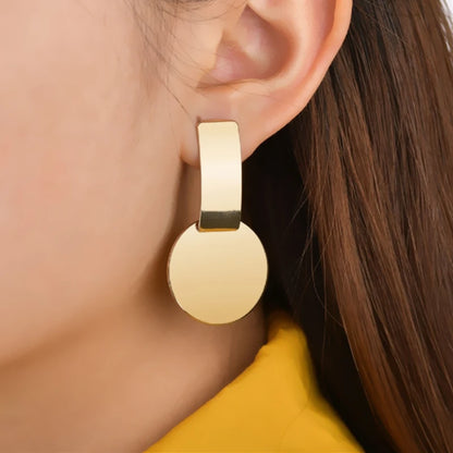 Eccentric Multi-Shaped Metal Dangle Earrings